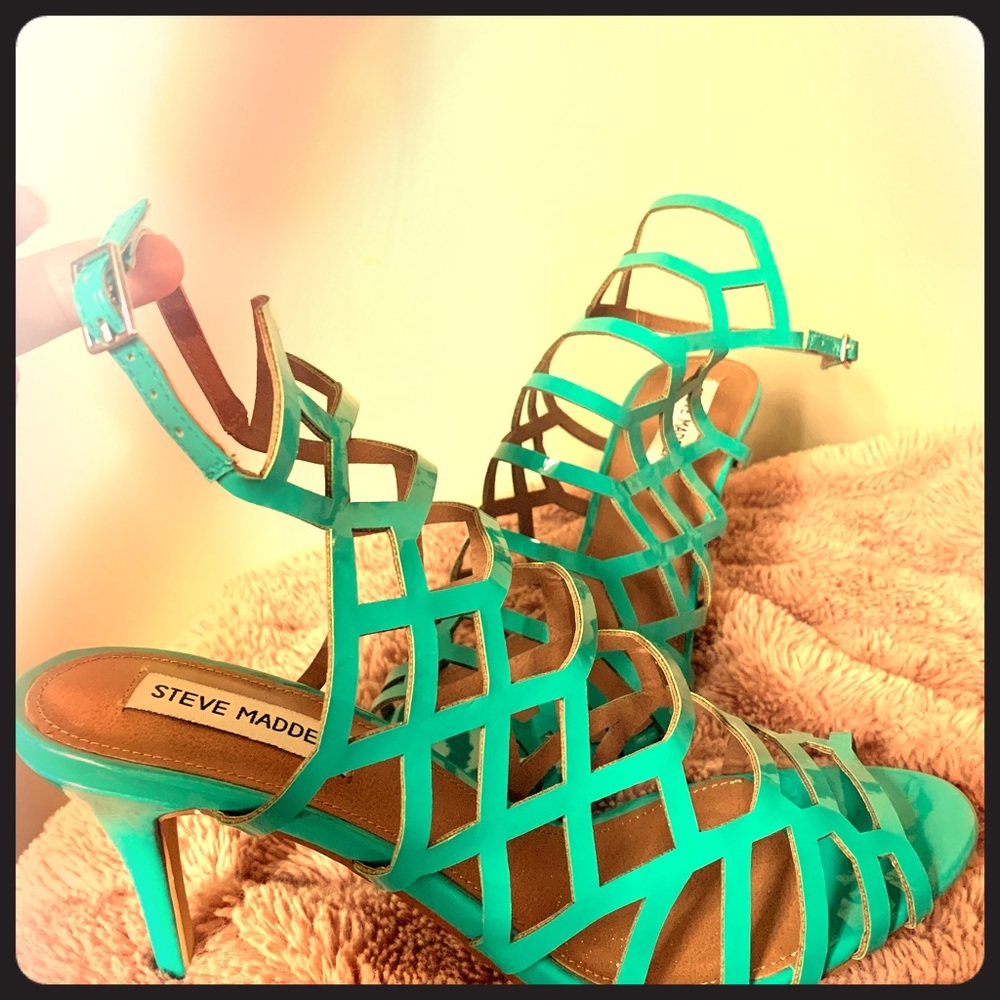 Steve Madden 8.5 blue tourqouise heel